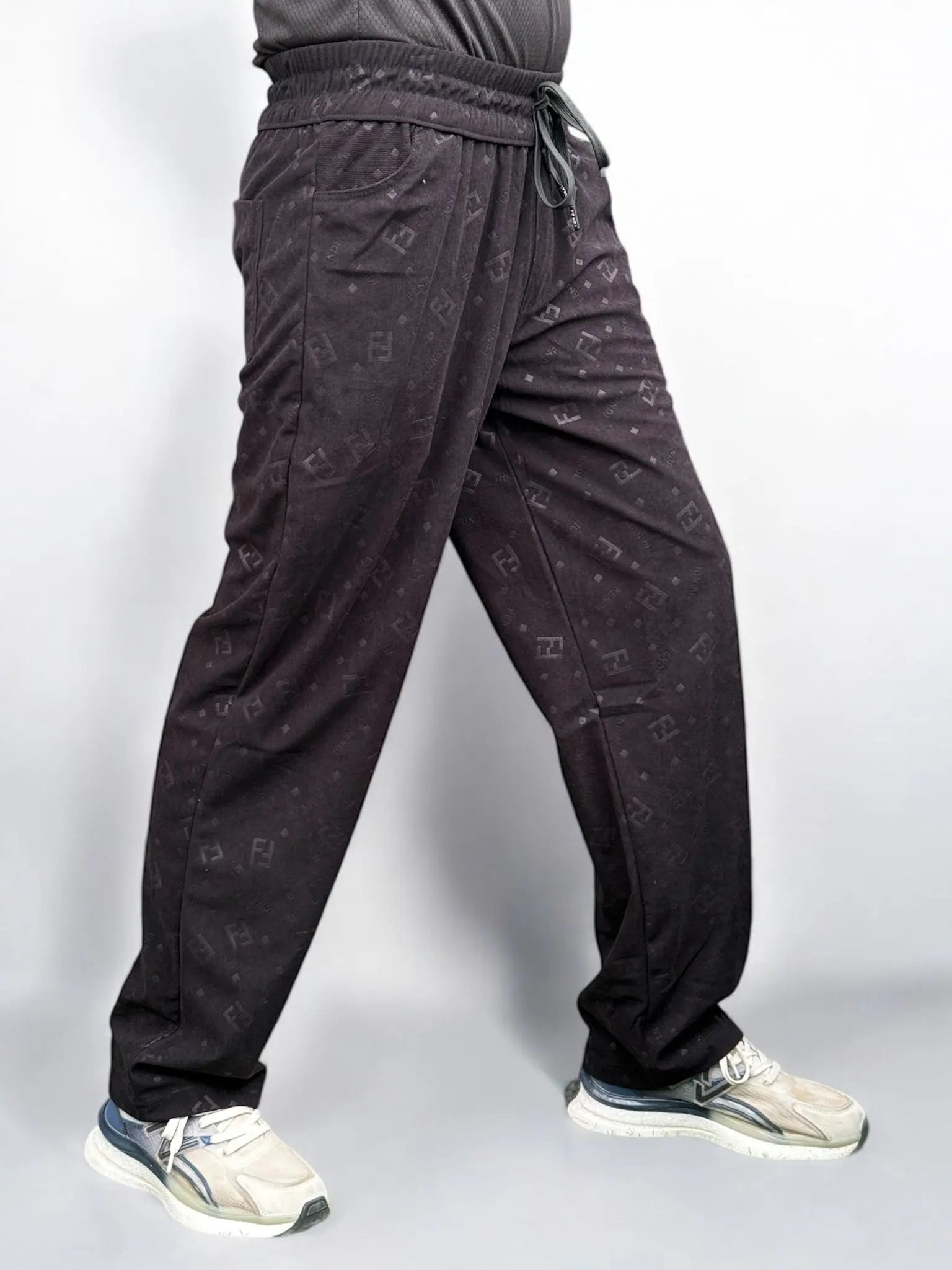 Fendii Branded Loose Fit Black Trouser HUMIS Fashion Store